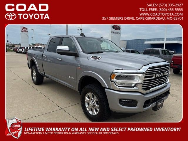 2022 RAM 2500 Laramie in Billet Silver Metallic Clearcoat — front three-quarter view