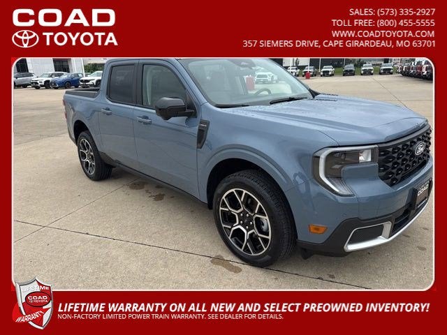 2025 Ford Maverick LARIAT in Azure Gray Metallic — front three-quarter view