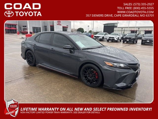 2024 Toyota Camry TRD V6 in Underground/Midnight Black Metallic — front three-quarter view