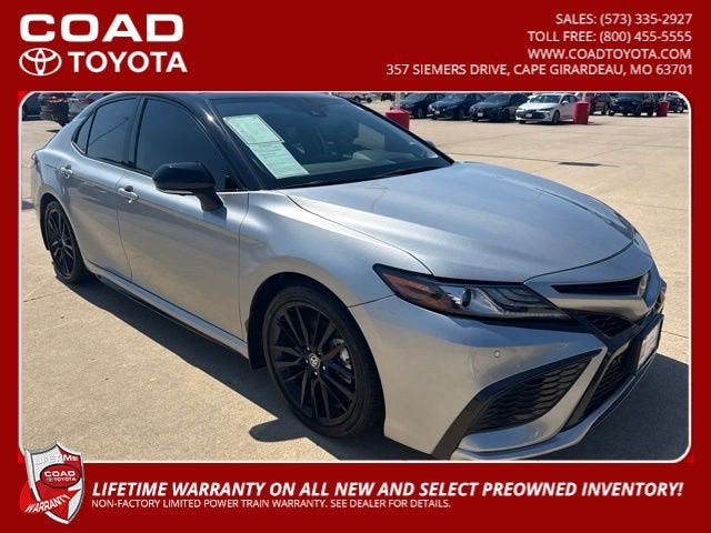 2024 Toyota Camry XSE V6 in Celestial Silver Metallic/Midnight Black Metallic — front three-quarter view