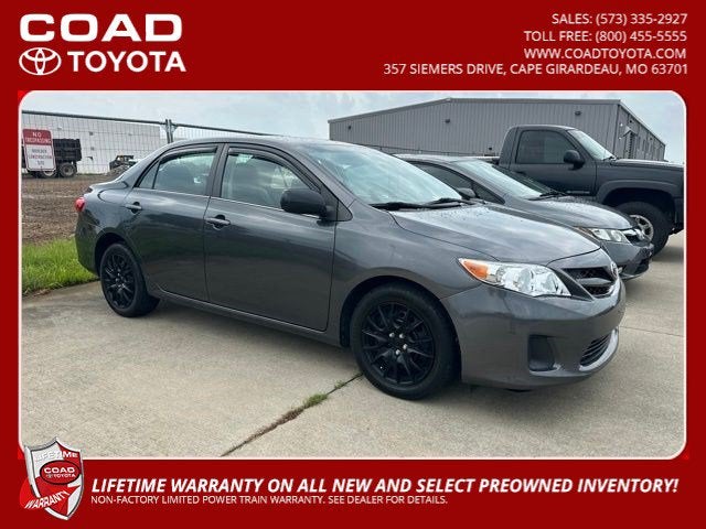 2013 Toyota Corolla LE in Magnetic Gray Metallic — front three-quarter view