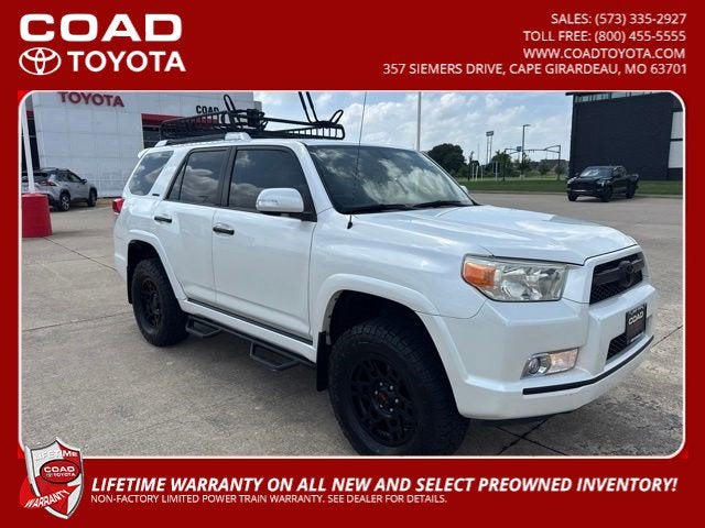 2012 Toyota 4Runner Limited in Blizzard Pearl — front three-quarter view
