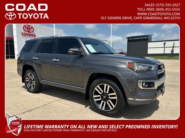 2018 Toyota 4Runner Limited in Magnetic Gray Metallic — front three-quarter view