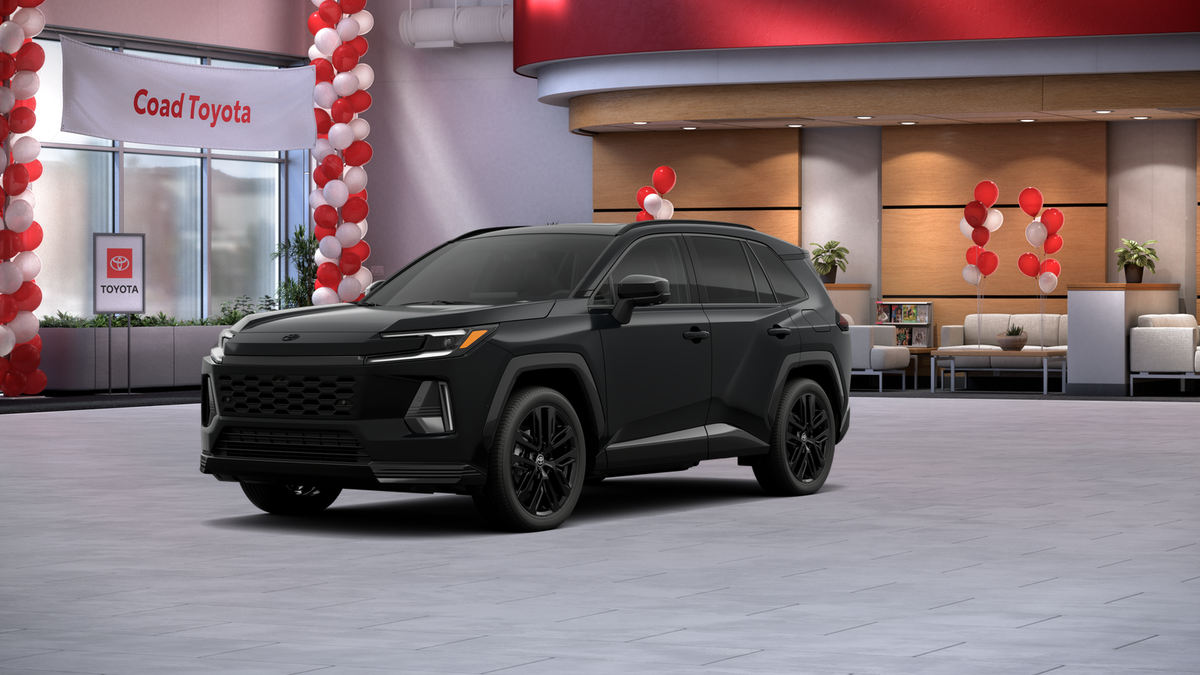 2026 Toyota RAV4 XSE in Midnight Black Metallic — front three-quarter view