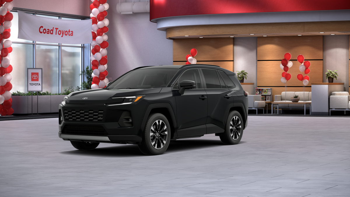 2026 Toyota RAV4 Limited in Midnight Black Metallic — front three-quarter view