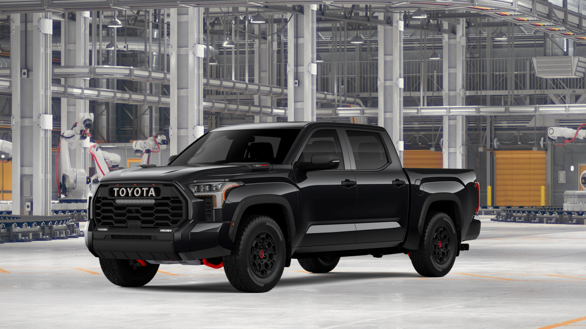 2026 Toyota Tundra i-FORCE MAX Tundra TRD Pro in Midnight Black Metallic — front three-quarter view