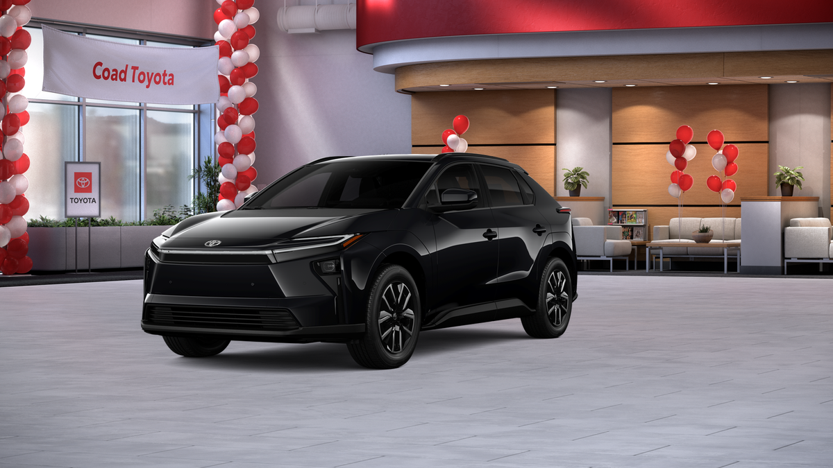 2026 Toyota bZ XLE in Midnight Black Metallic — front three-quarter view